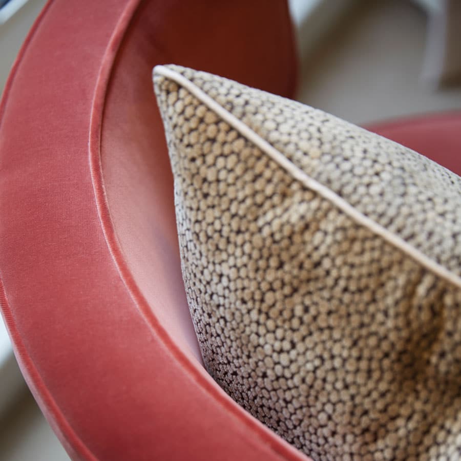 velvet coral chair for luxury interior design accessories