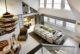 top-down view of open-plan penthouse living space interior design
