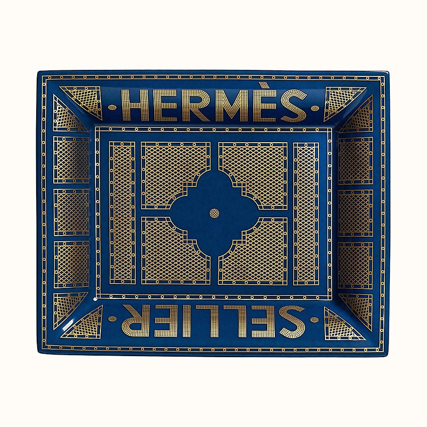 Hermes Royal Blue Sellier Change Tray